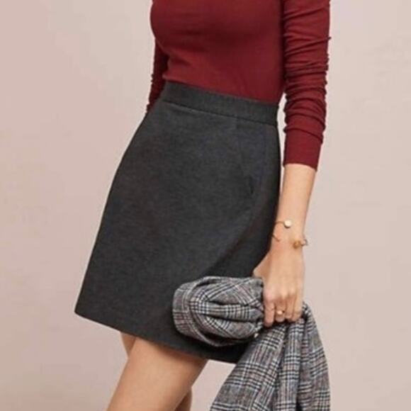 Anthropologie Hutch A-line Mini Skirt Side Pockets Charcoal Gray Size XS - Picture 8 of 8